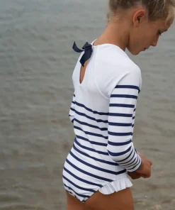 minnow Girls Rashguard One Piece | Swim Breton Stripe Sale