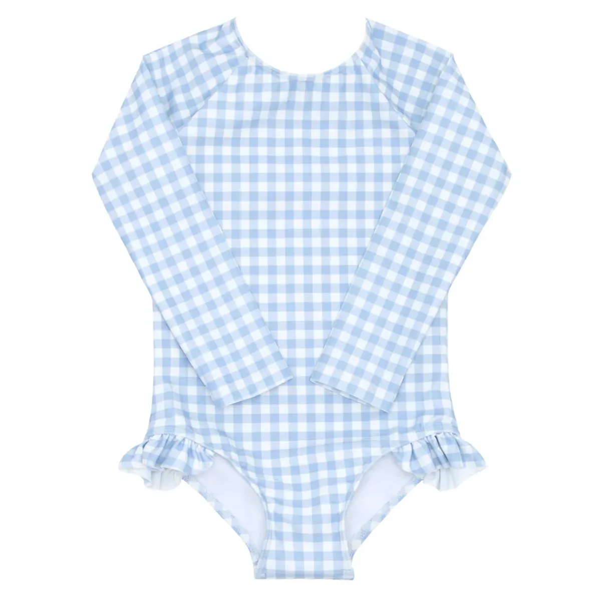 minnow Girls Rashguard One Piece Oasis Blue Gingham Fashion