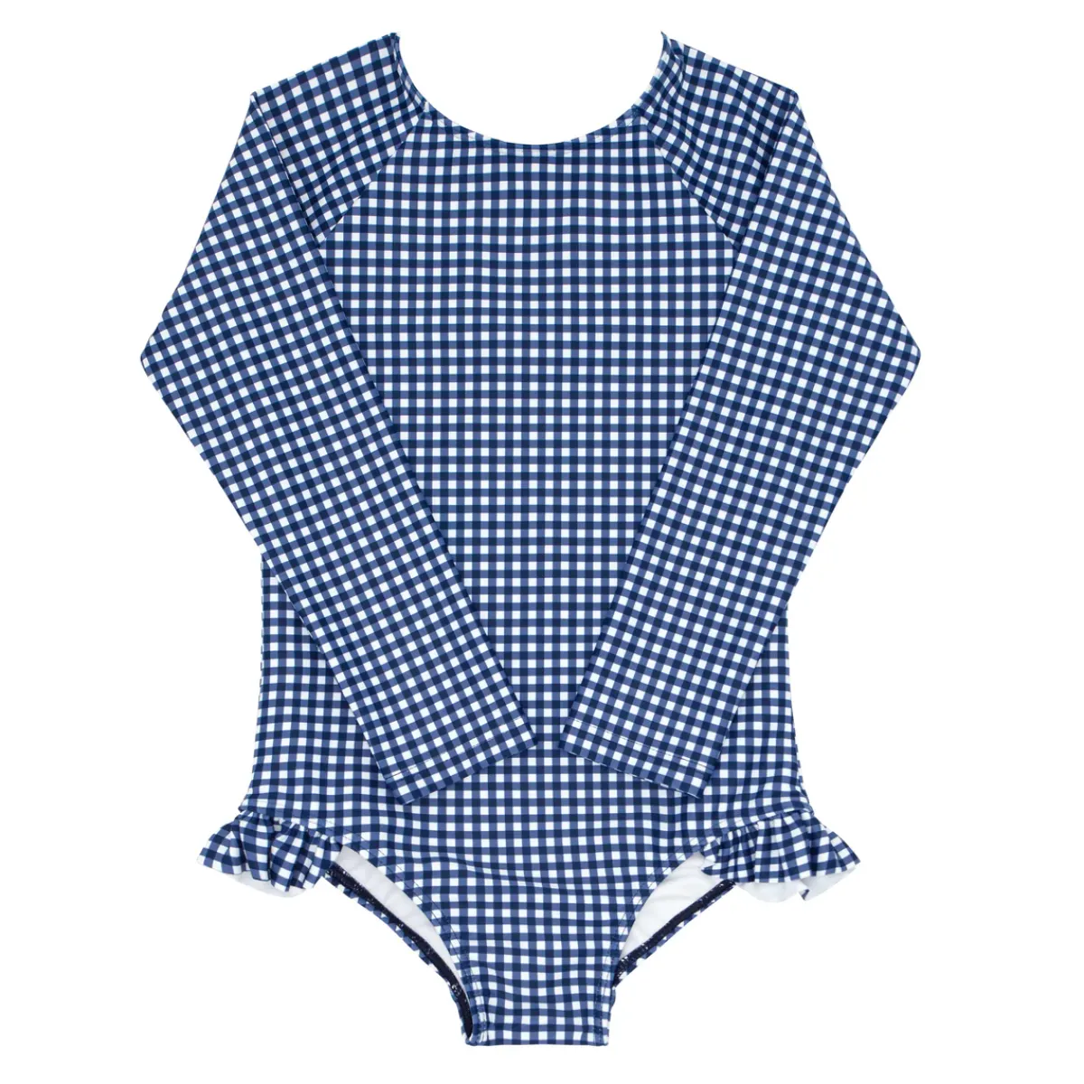 minnow Girls Rashguard One Piece | Swim Navy Gingham Online