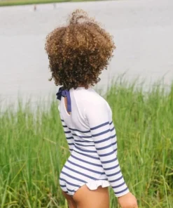 minnow Girls Rashguard One Piece | Swim Breton Stripe Clearance