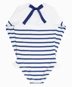 minnow Girls Rashguard One Piece | Swim Breton Stripe Clearance