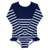 minnow Girls Rashguard One Piece | Swim Navy Breton Stripe Fashion