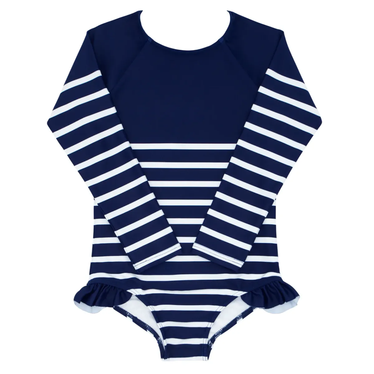 minnow Girls Rashguard One Piece | Swim Navy Breton Stripe Fashion