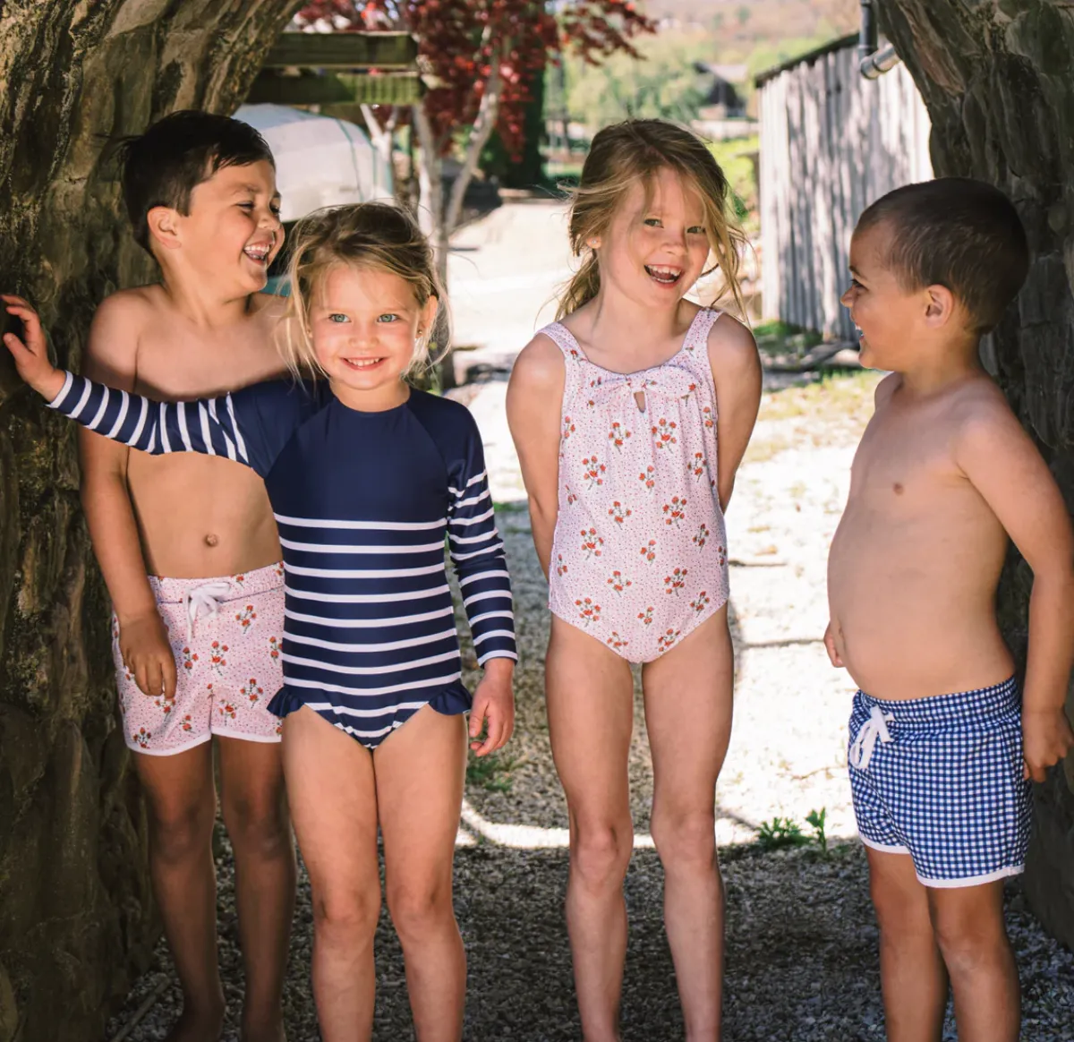 minnow Girls Rashguard One Piece | Swim Navy Breton Stripe Fashion