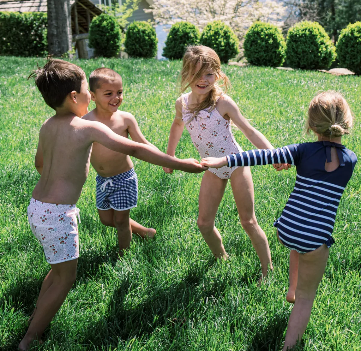 minnow Girls Rashguard One Piece | Swim Navy Breton Stripe Fashion