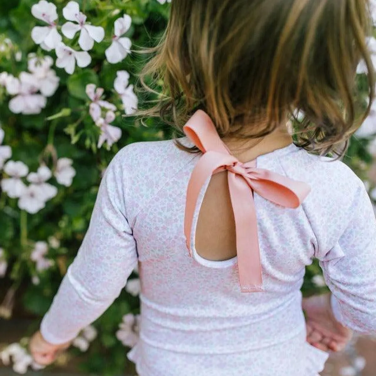 minnow Girls Rashguard One Piece Antique Floral Clearance