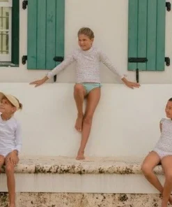 minnow Girls Rashguard Set Alys White Fashion
