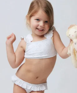 minnow Girls Ruffle Bikini White Eyelet Fashion