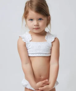 minnow Girls Ruffle Bikini White Eyelet Fashion