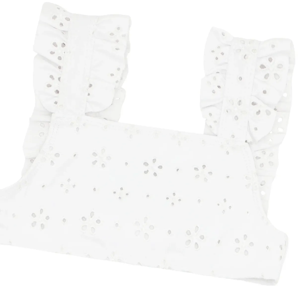 minnow Girls Ruffle Bikini White Eyelet Fashion