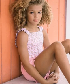 minnow Girls Ruffle French Terry Shorts Conch Pink Sale