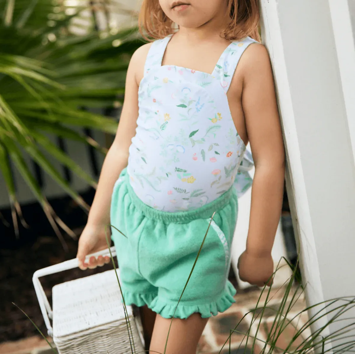 minnow Girls Ruffle French Terry Shorts Abaco Green Best