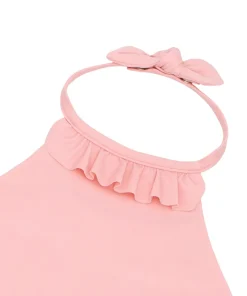 minnow Girls Ruffle Halter One Piece Sorbet Pink Fashion