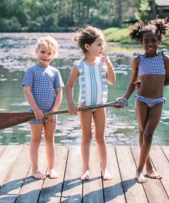 minnow Girls Ruffle One Piece | Swim Freshwater Stripe Online