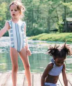 minnow Girls Ruffle One Piece | Swim Freshwater Stripe Online