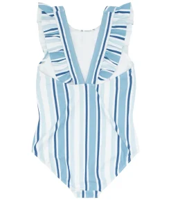 minnow Girls Ruffle One Piece | Swim Freshwater Stripe Online