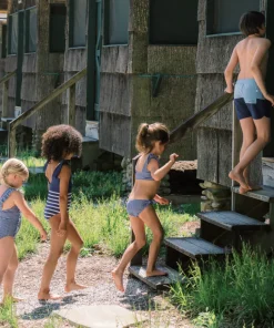 minnow Girls Ruffle One Piece | Swim Navy Gingham Clearance