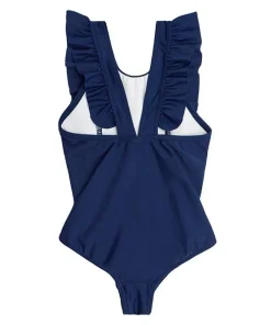 minnow Girls Ruffle One Piece Navy Clearance