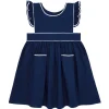 minnow Girls Ruffle Sleeve Dress Navy Hot