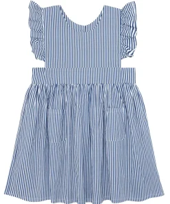minnow Girls Ruffle Sleeve Dress Navy Stripe Online