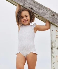 minnow Girls Ruffle Sleeve Rashguard One Piece Antique Floral Discount