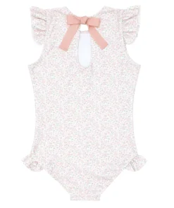 minnow Girls Ruffle Sleeve Rashguard One Piece Antique Floral Discount