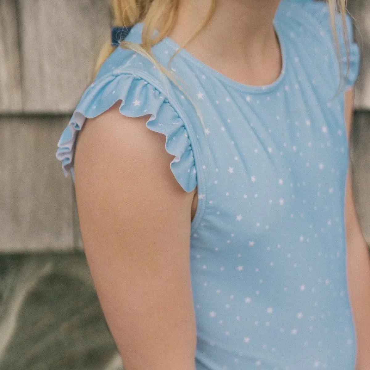 minnow Girls Ruffle Sleeve Rashguard One Piece Atlantic Star Clearance