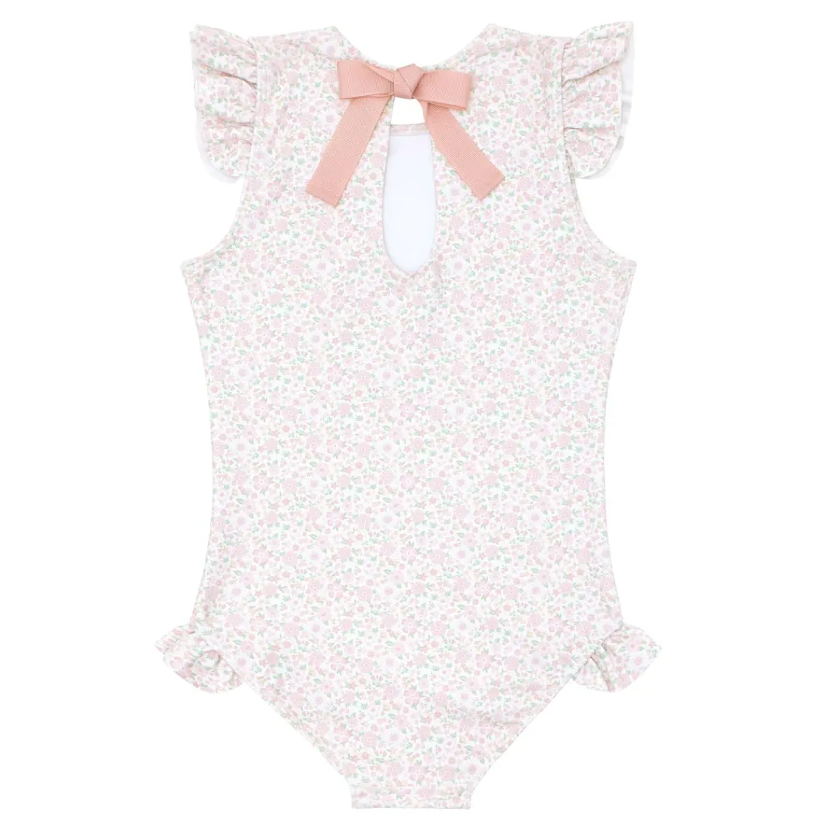 minnow Girls Ruffle Sleeve Rashguard One Piece Antique Floral Fashion