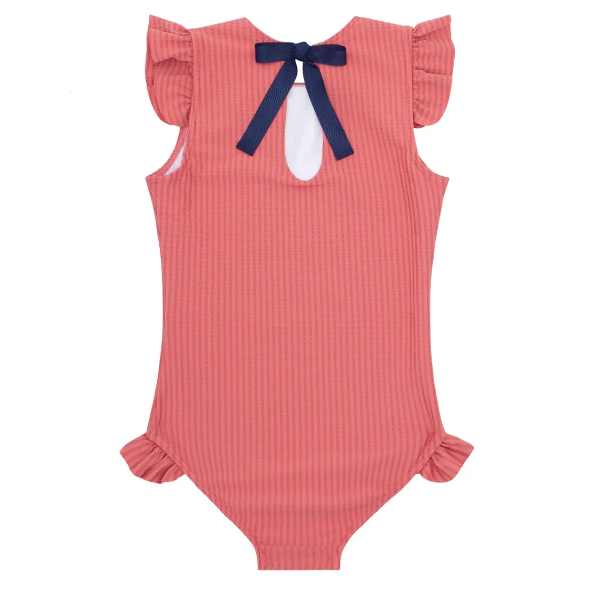 minnow Girls Ruffle Sleeve Rashguard One Piece New England Red Sale