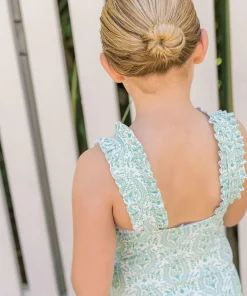 minnow Girls Ruffle Strap One Piece Abaco Green Paisley New