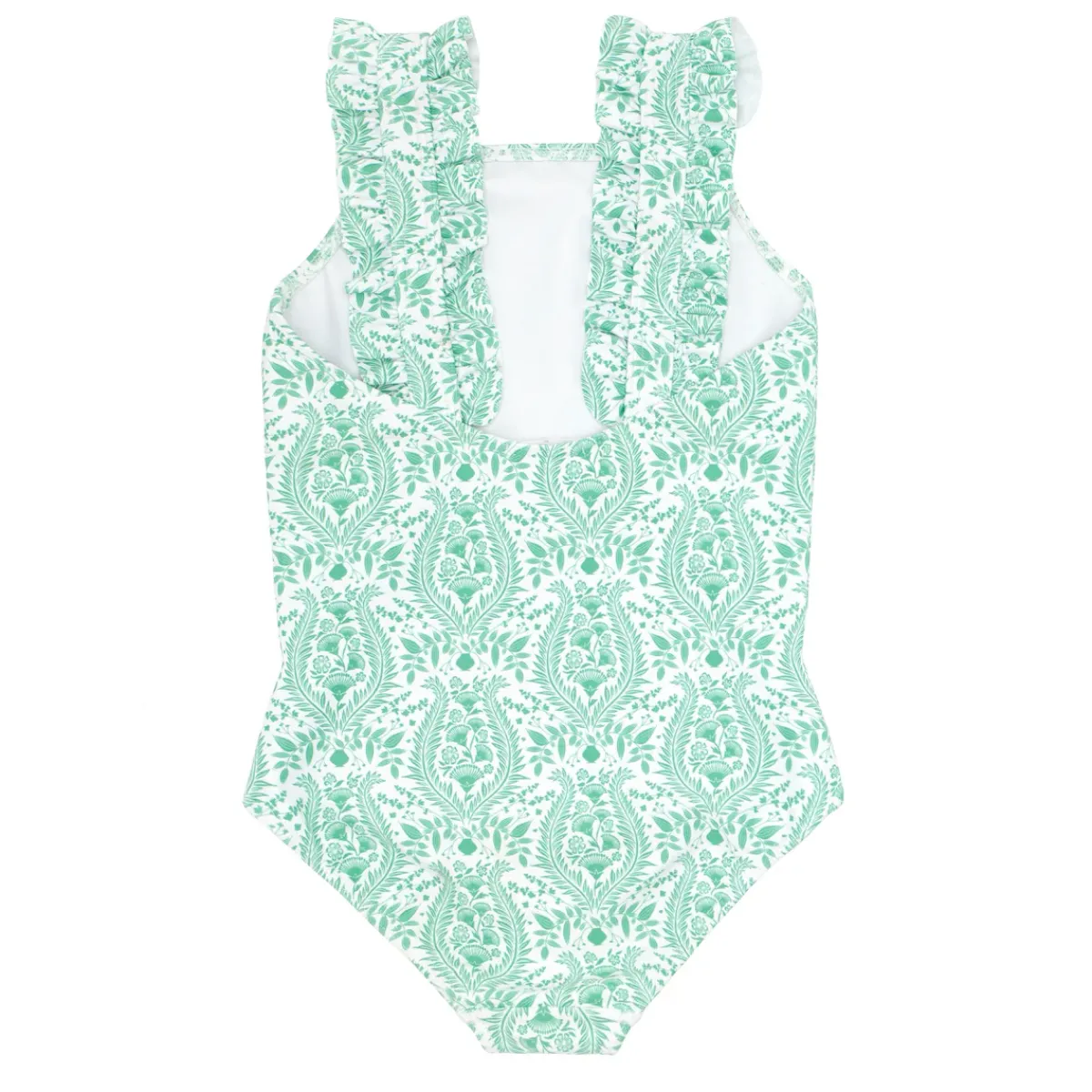 minnow Girls Ruffle Strap One Piece Abaco Green Paisley New