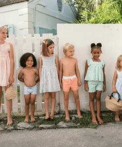 minnow Girls Ruffle Top And Short Set Abaco Green Paisley Discount