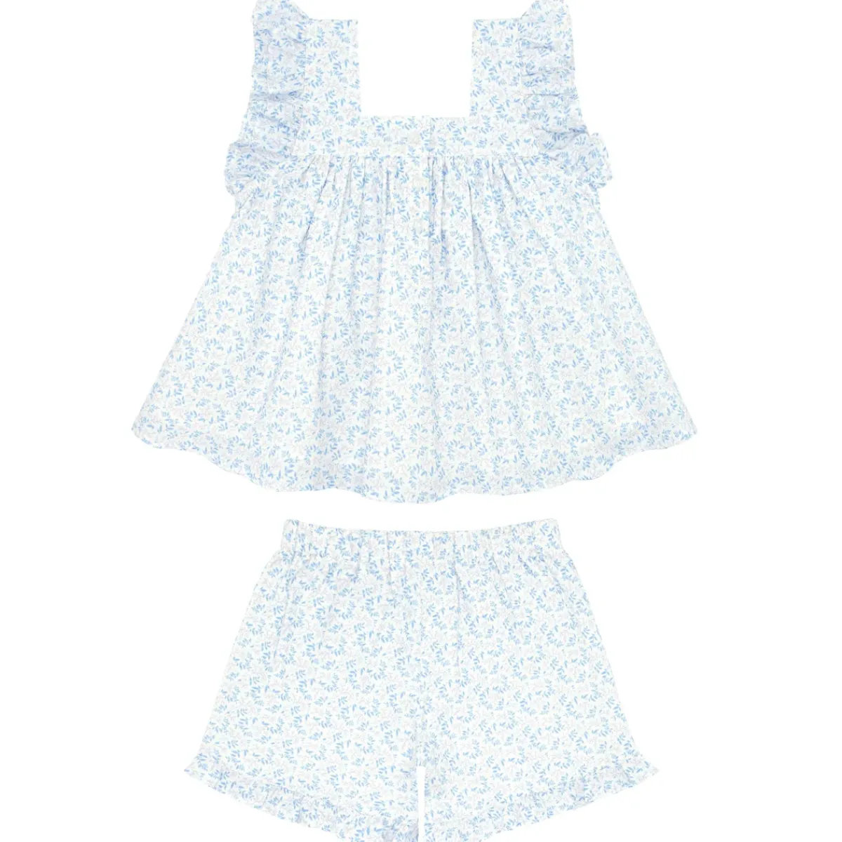 minnow Girls Ruffle Top And Short Set Briland Blue Botanic Online