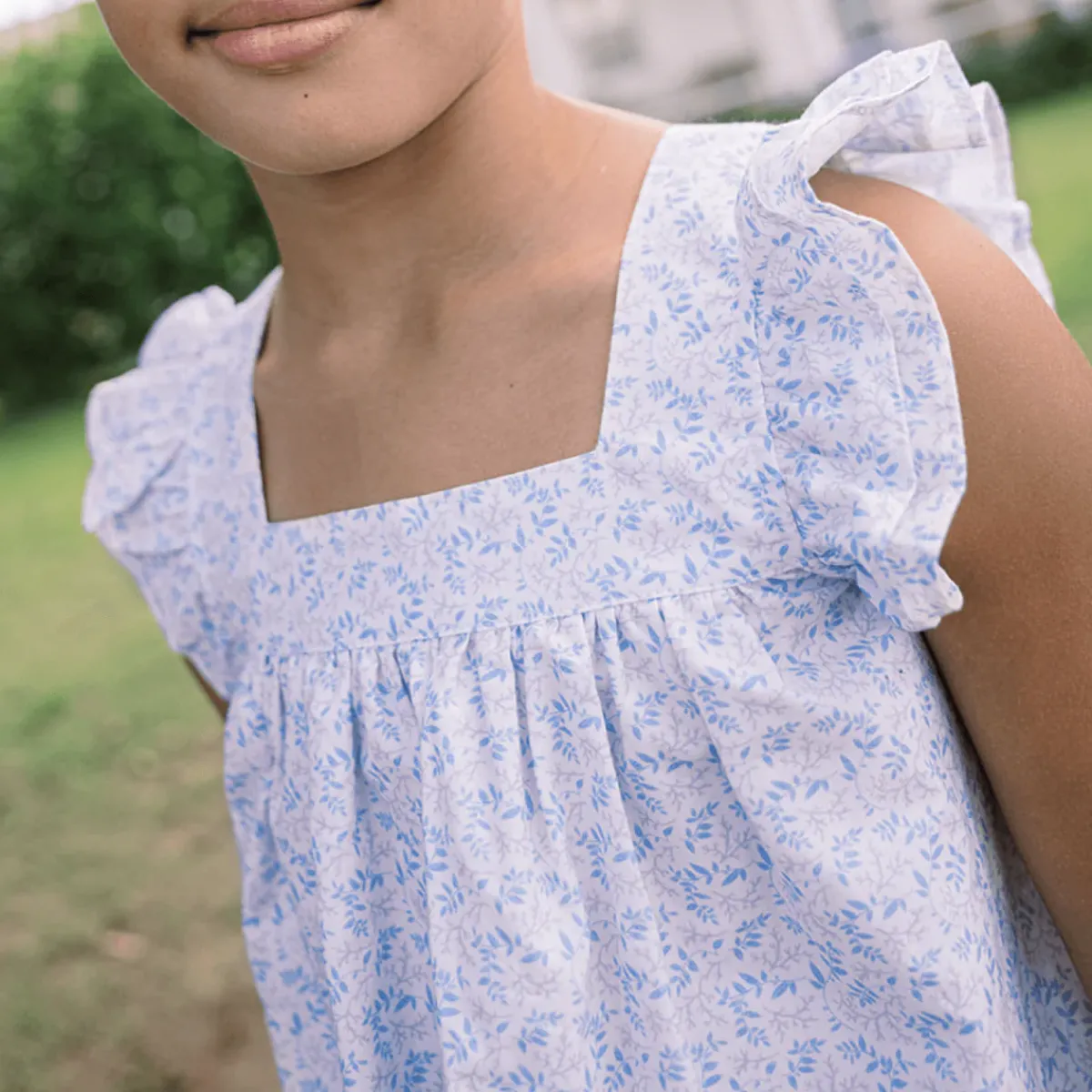 minnow Girls Ruffle Top And Short Set Briland Blue Botanic Fashion