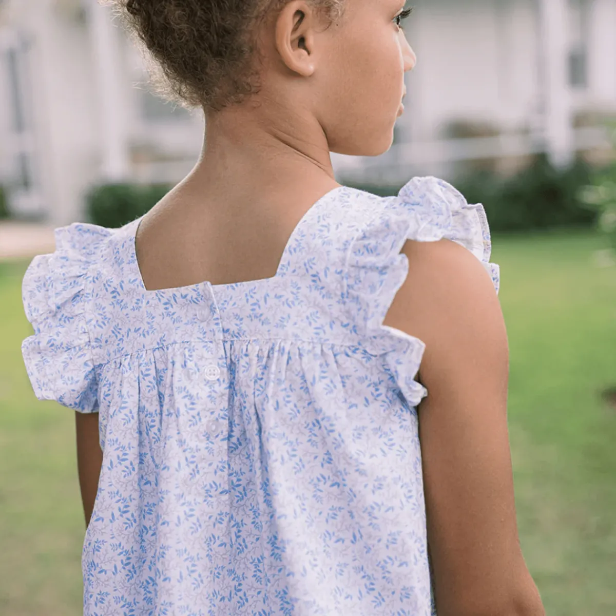 minnow Girls Ruffle Top And Short Set Briland Blue Botanic Fashion
