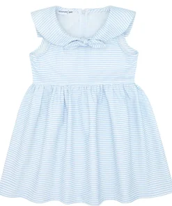 minnow Girls Sailor Dress Powder Blue Stripe New