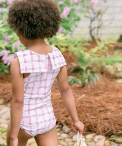 minnow Girls Sailor One Piece Windowpane Fashion