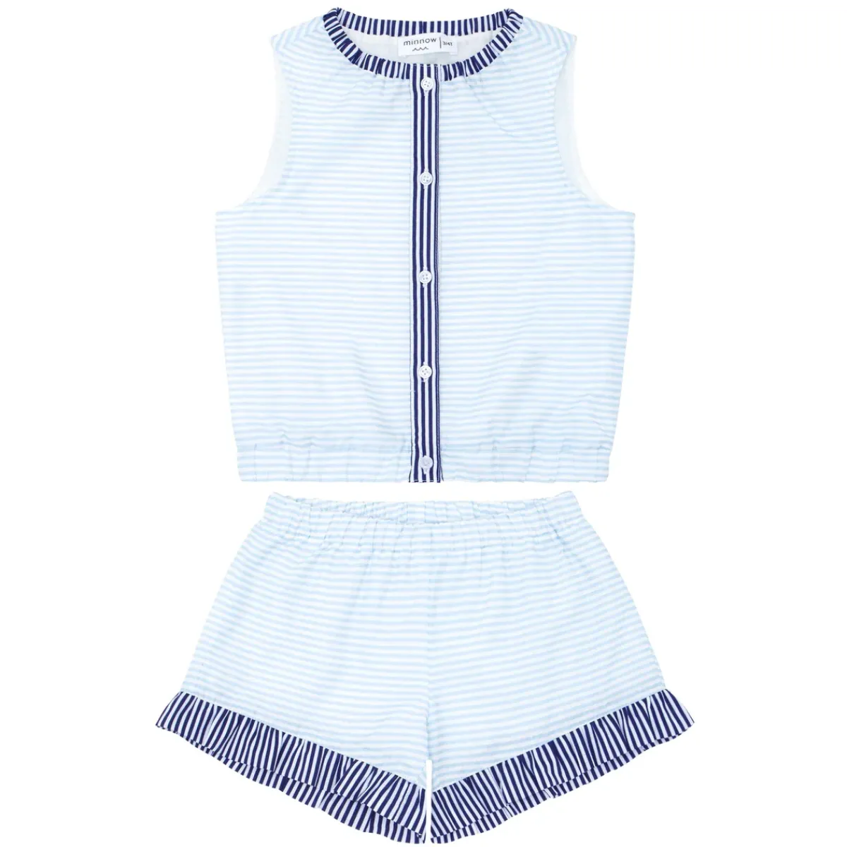 minnow Girls Set Powder Blue Stripe New
