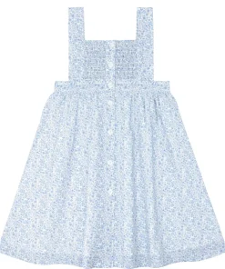 minnow Girls Smocked Bib Dress Slate Floral Online