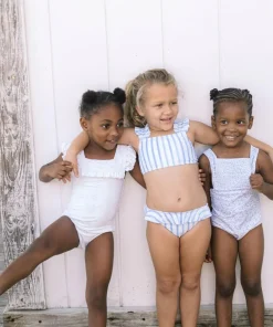 minnow Girls Smocked Crossover One Piece Briland Blue Botanic Best