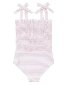 minnow Girls Smocked One Piece Pink Stripe Sale