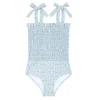 minnow Girls Smocked One Piece Slate Floral Fashion