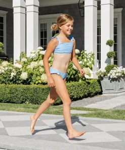 minnow Girls Tie Back Bikini Peri Blue Discount