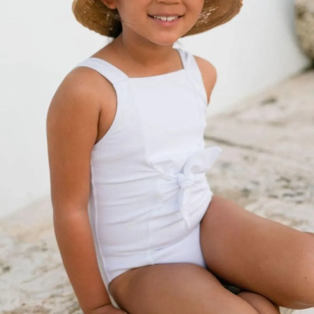 minnow Girls Tie Front One Piece Alys White Best