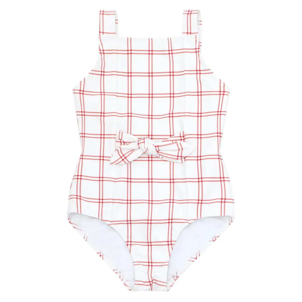 minnow Girls Tie Front One Piece Windowpane Outlet