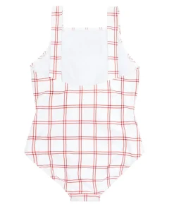 minnow Girls Tie Front One Piece Windowpane Outlet