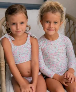 minnow Girls Tie Knot Bikini Emerald Floral Clearance