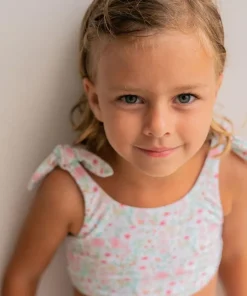 minnow Girls Tie Knot Bikini Emerald Floral Clearance