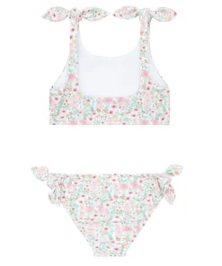 minnow Girls Tie Knot Bikini Emerald Floral Clearance