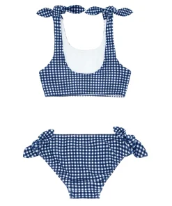 minnow Girls Tie Knot Bikini | Swim Navy Gingham Best